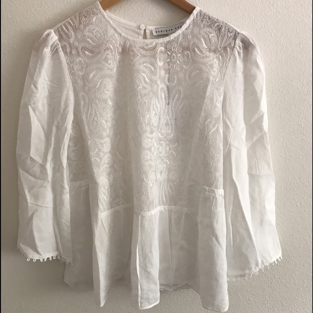 Endless Rose White Embroidered Blouse