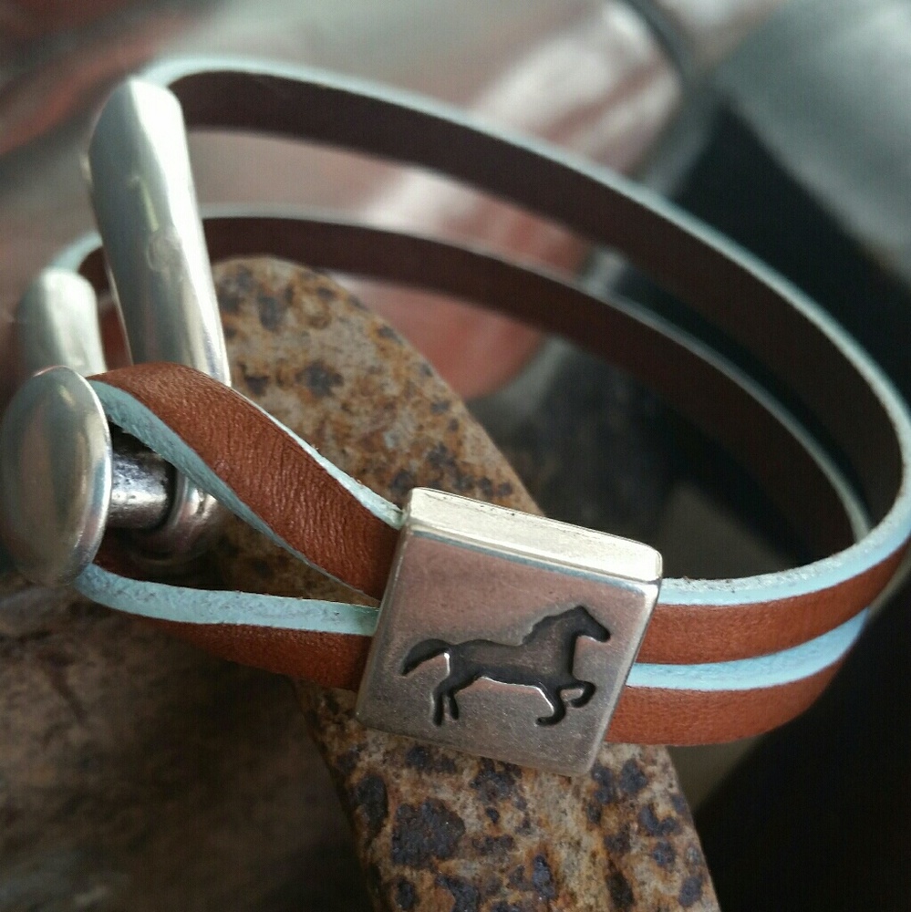 Leather Horse Bracelet Hand made by me! NWOT