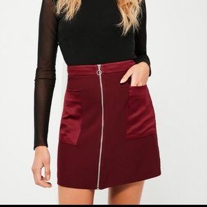 Missguided Burgundy Mini Skirt