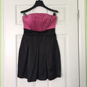Pink and Black Satin Dress
