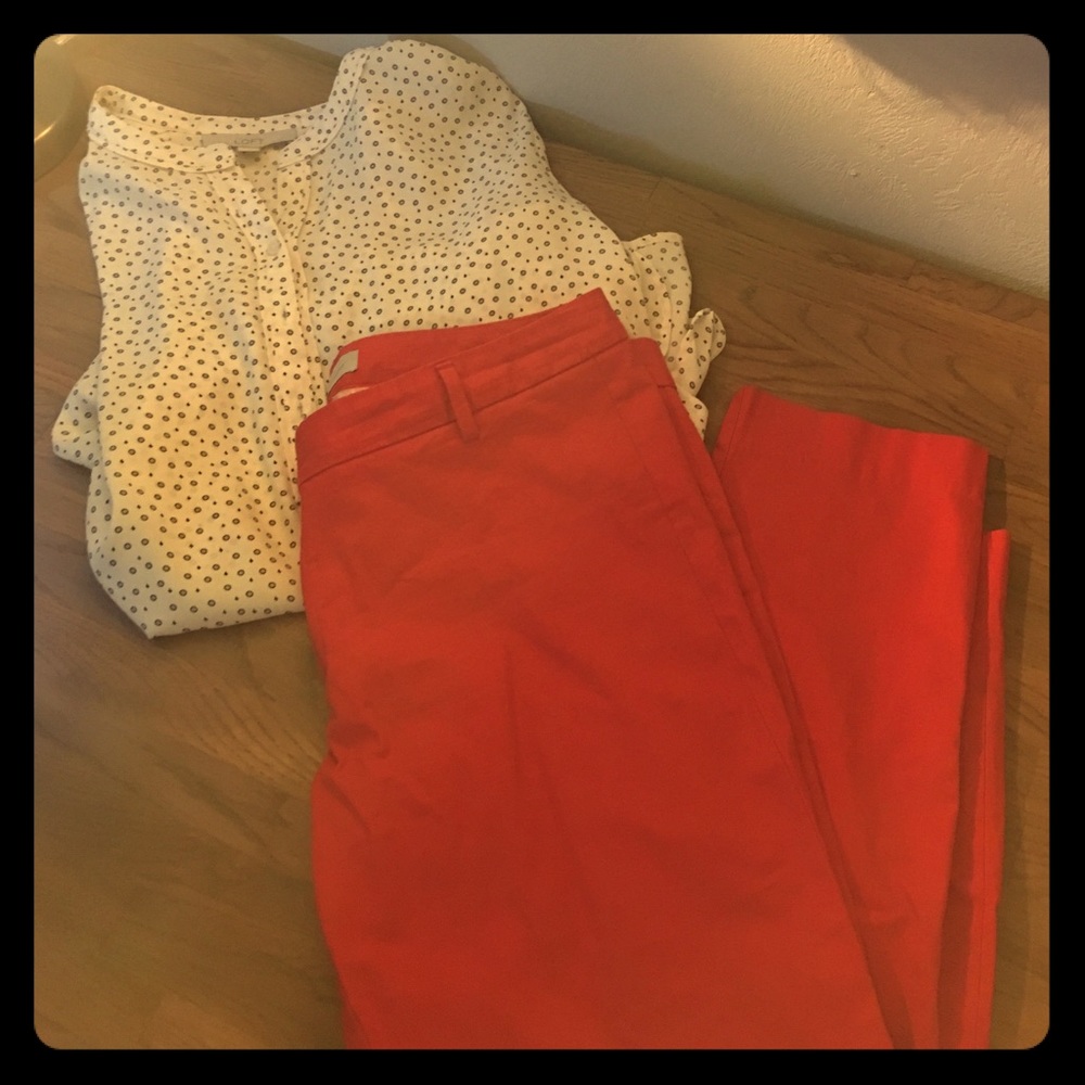 Gap Red Slim Cropped Trousers