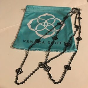 Kendra Scott Devalyn in gunmetal long necklace