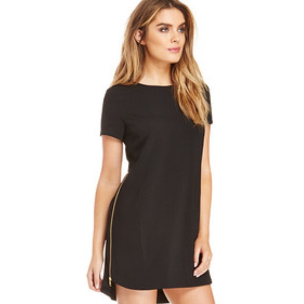 Black DAILYLOOK Zippered High Low Shift Dress NWOT