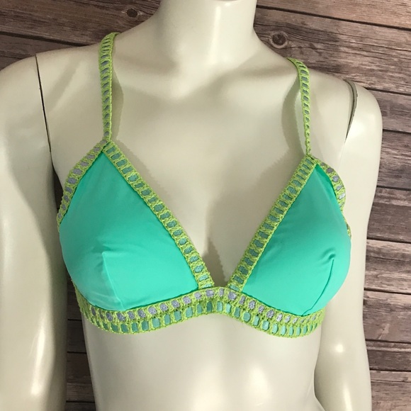 VS Swim Bikini Crochet Trim Cheeky Triangle Top - Picture 3 of 5