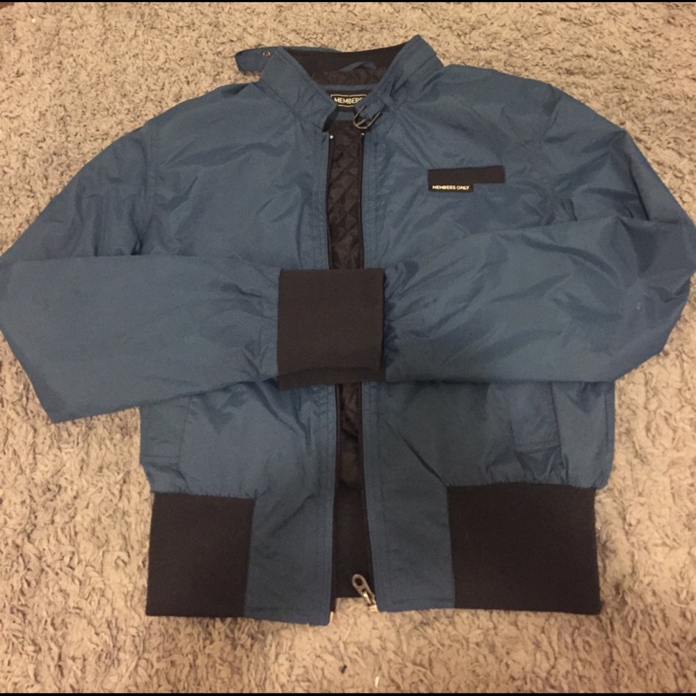 Blue Members Only Bomber Jacket