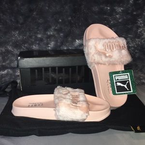 Puma by Rihanna Leadcat Fenty Faux Fur Slides