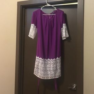 Purple and White Lace dress