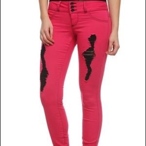 Hot Topic pink and black pants