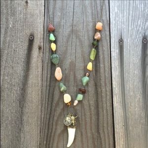 Handmade Semi Precious Stone Tribal Charm Necklace