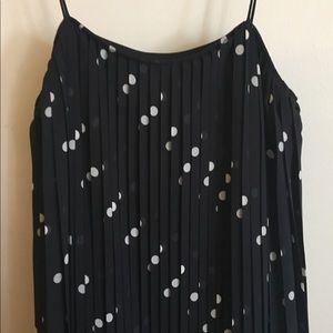 Pleated polka dot dress
