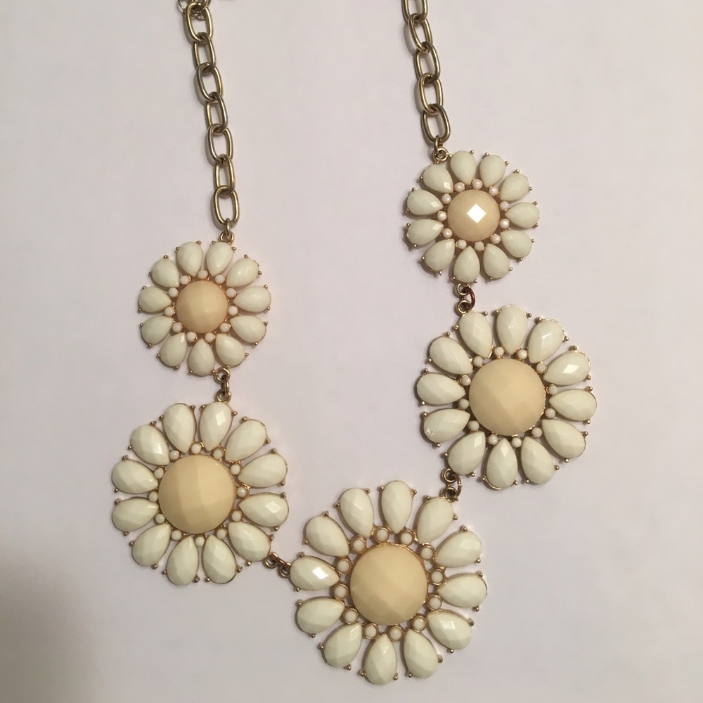 Enamel ivory statement necklace