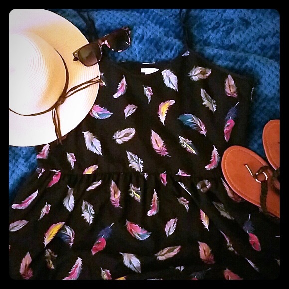 Xhilaration Dresses & Skirts - Black Feather Summer Dress