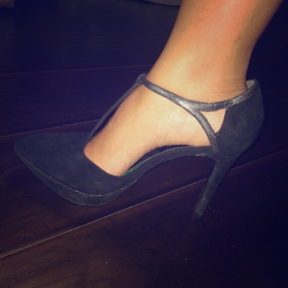 Black Ralph Lauren T-strap heels