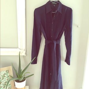 Ralph Lauren Linen Dress with Tuxedo Ruffles