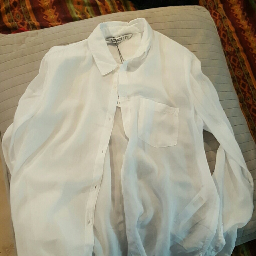 Brand new Cute white jean shirt
