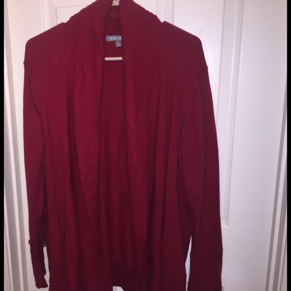 Red Roz&Ali sweater cardigan