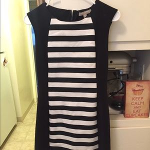 Black and white stripped work dress