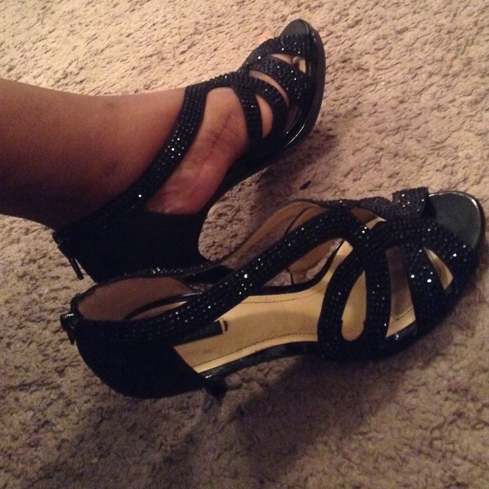 Black Glittery Heels