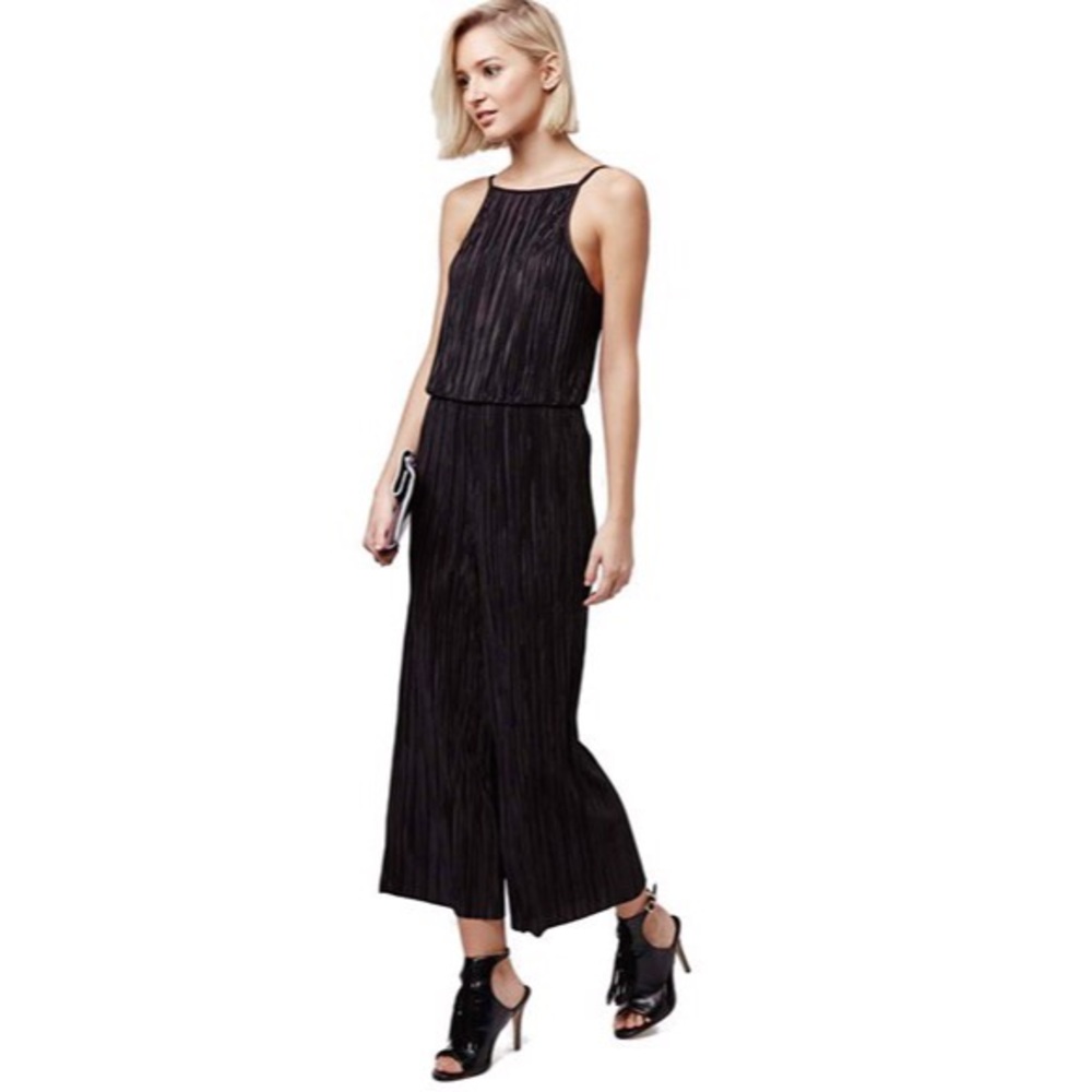 Topshop Pleated High Neck Jumpsuit