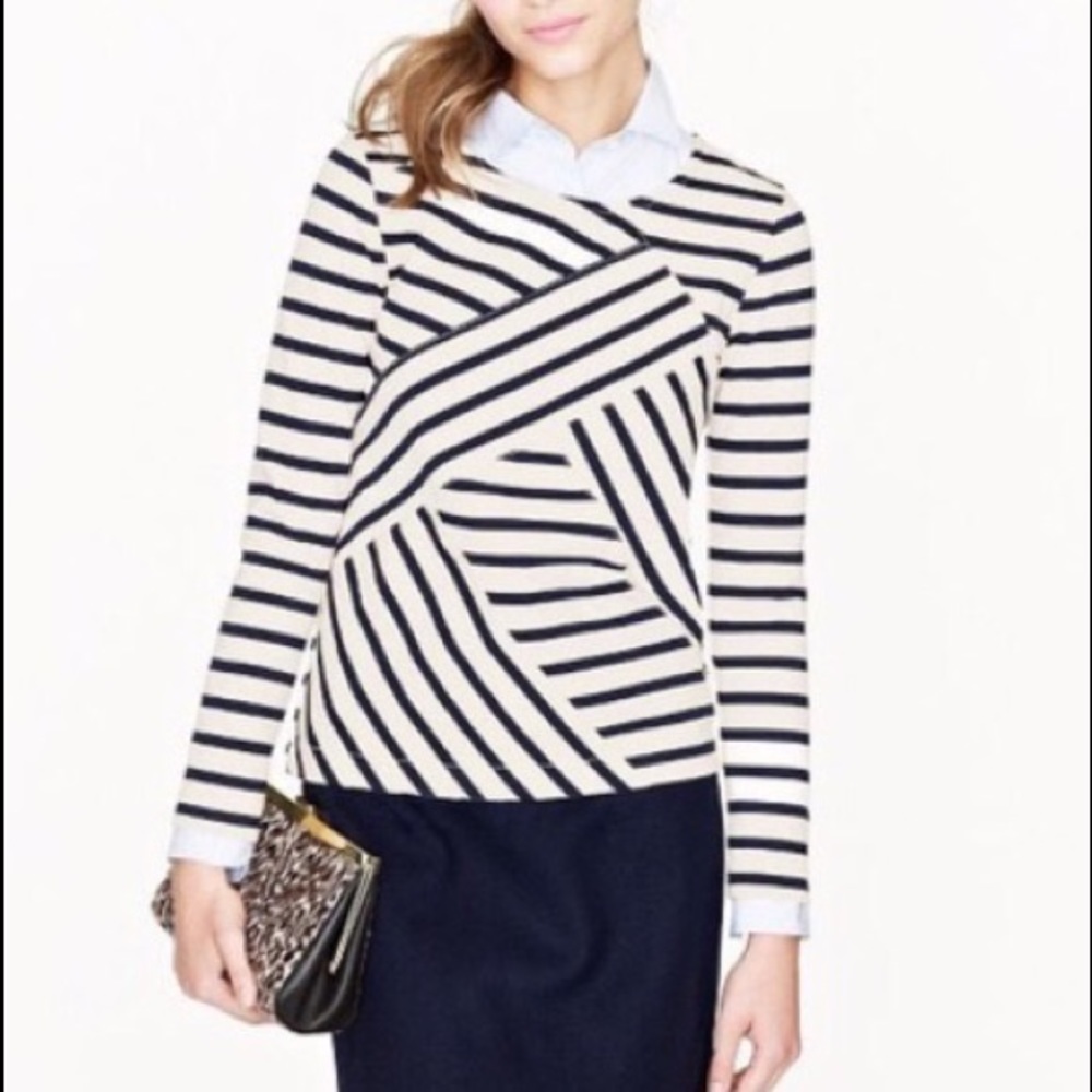 J. Crew Asymmetrical Stripe Sailor Shirt