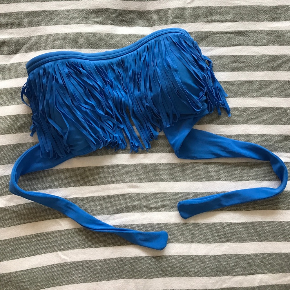 Blue bikini top