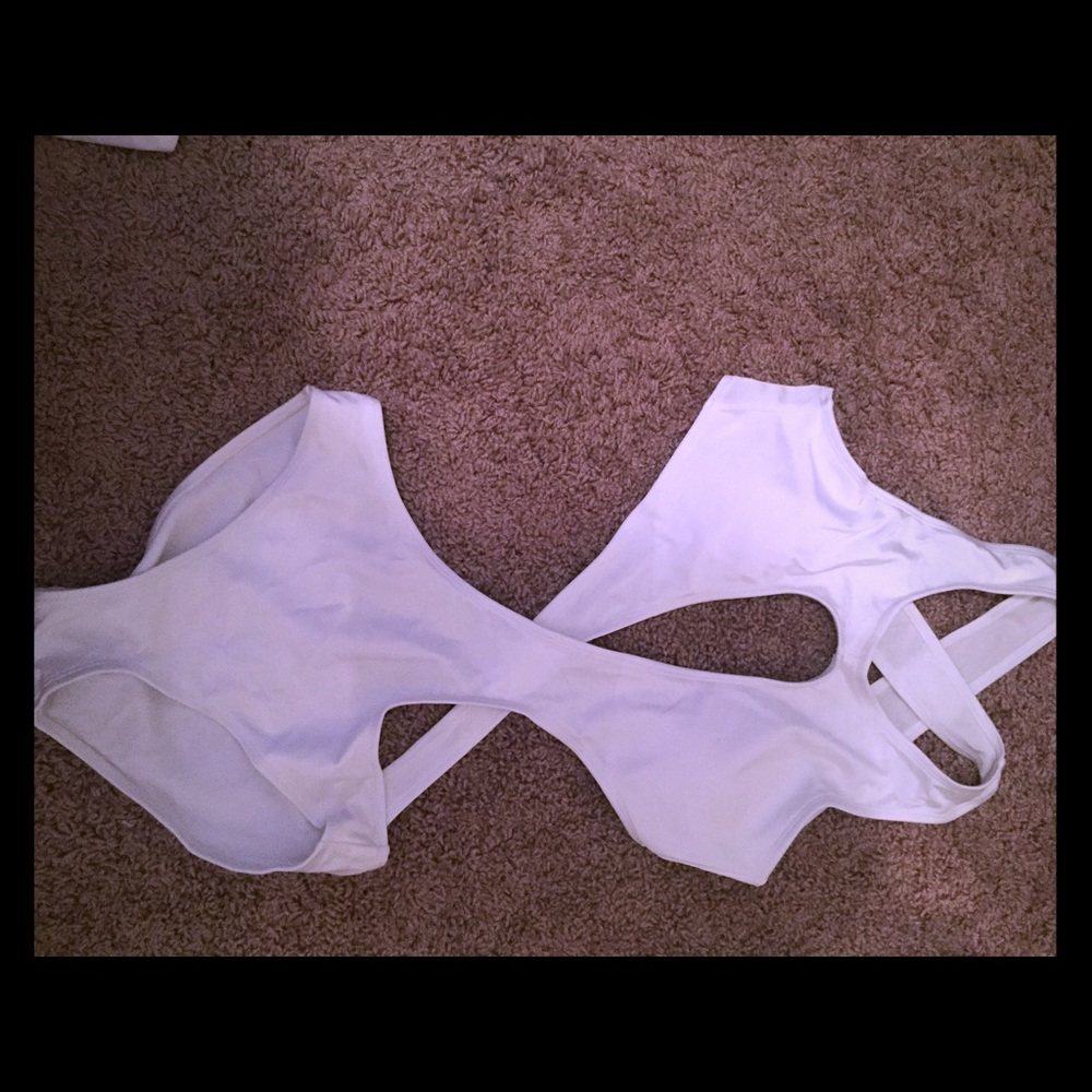 Sexy cris cross white bathing suit