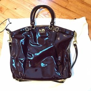 Coach Large Madison Lindsey Aubergine Satchel