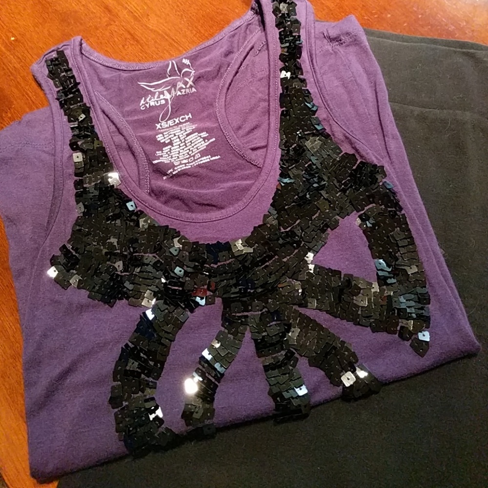 Sequin, Bow-Design Racerback Tank