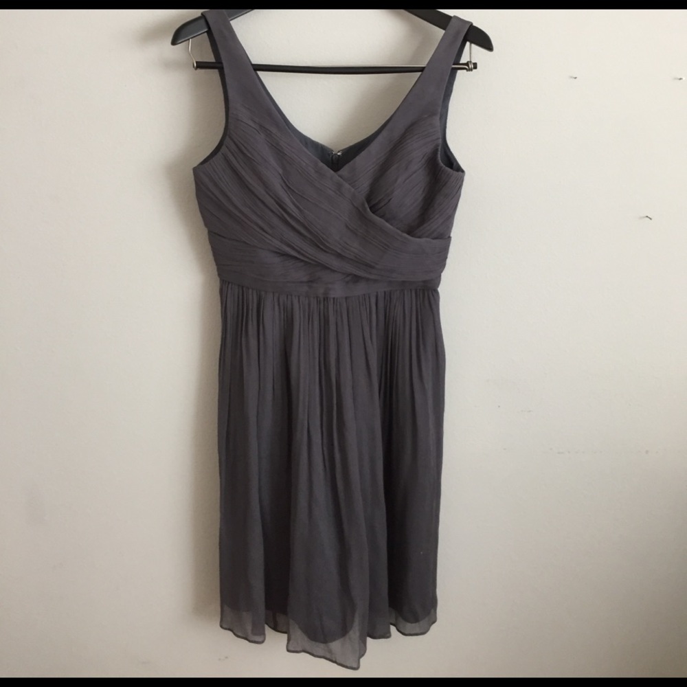 J crew grey silk bridesmaid dress