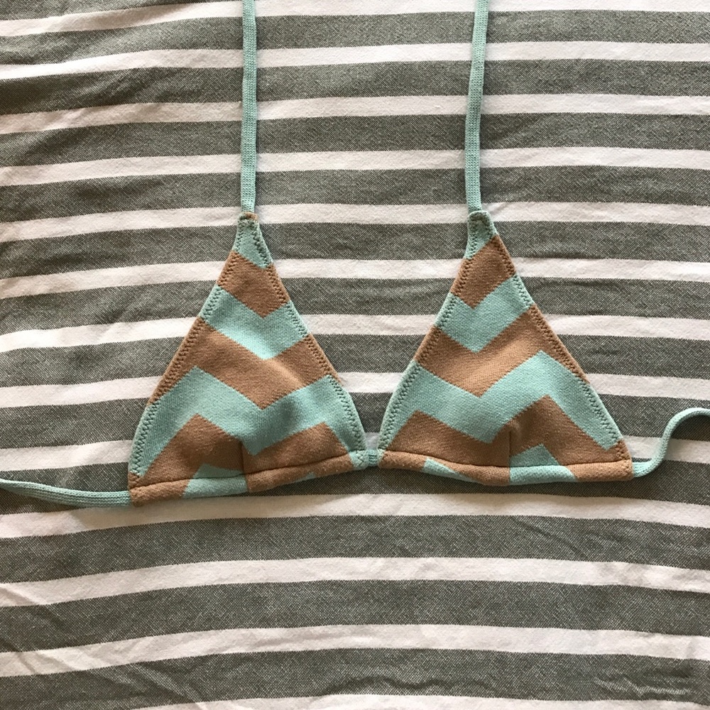Chevron stripe bikini top