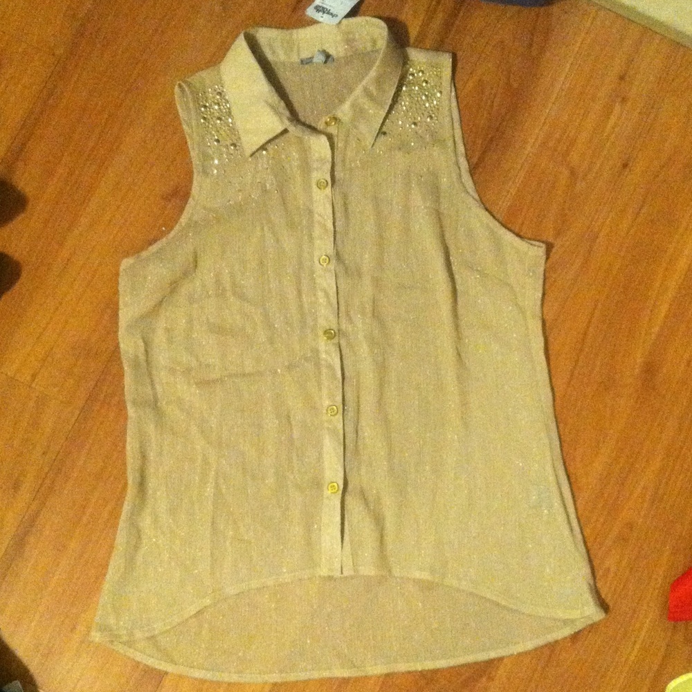 Charlotte Russe shimmery gold top