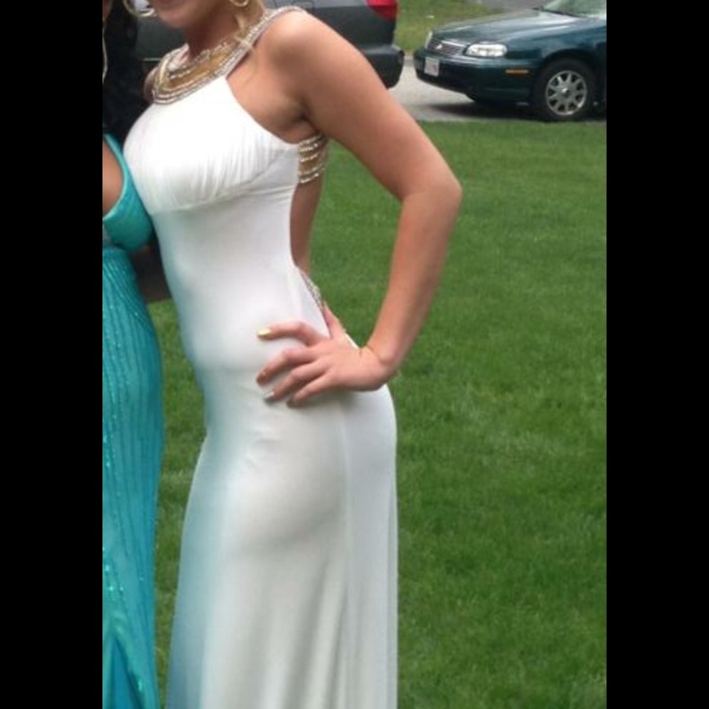 MUST GO!!! HUGE SAVINGS!! Backless white and gold.