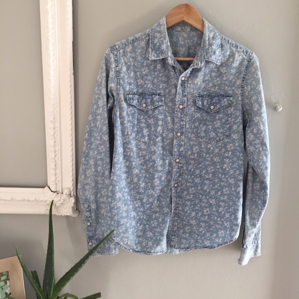 Gap 1969 Patterned Chambray Shirt
