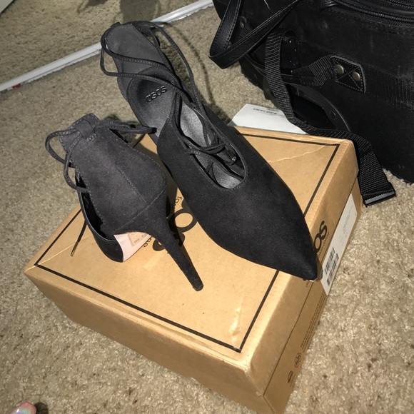 Asos Lace up pointed heels - Picture 1 of 2