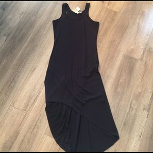 Asymmetrical navy dress