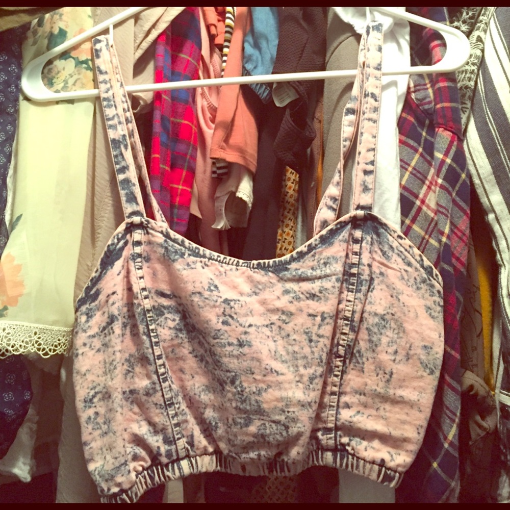 Acid wash crop top