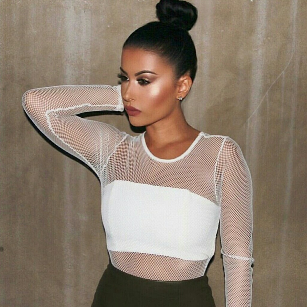Naked wardrobe White bodysuit mesh