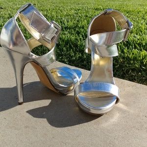 Michael Antonio Silver Strap Heels