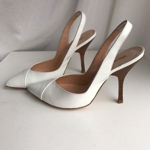 Emerson Fry white sling back heels