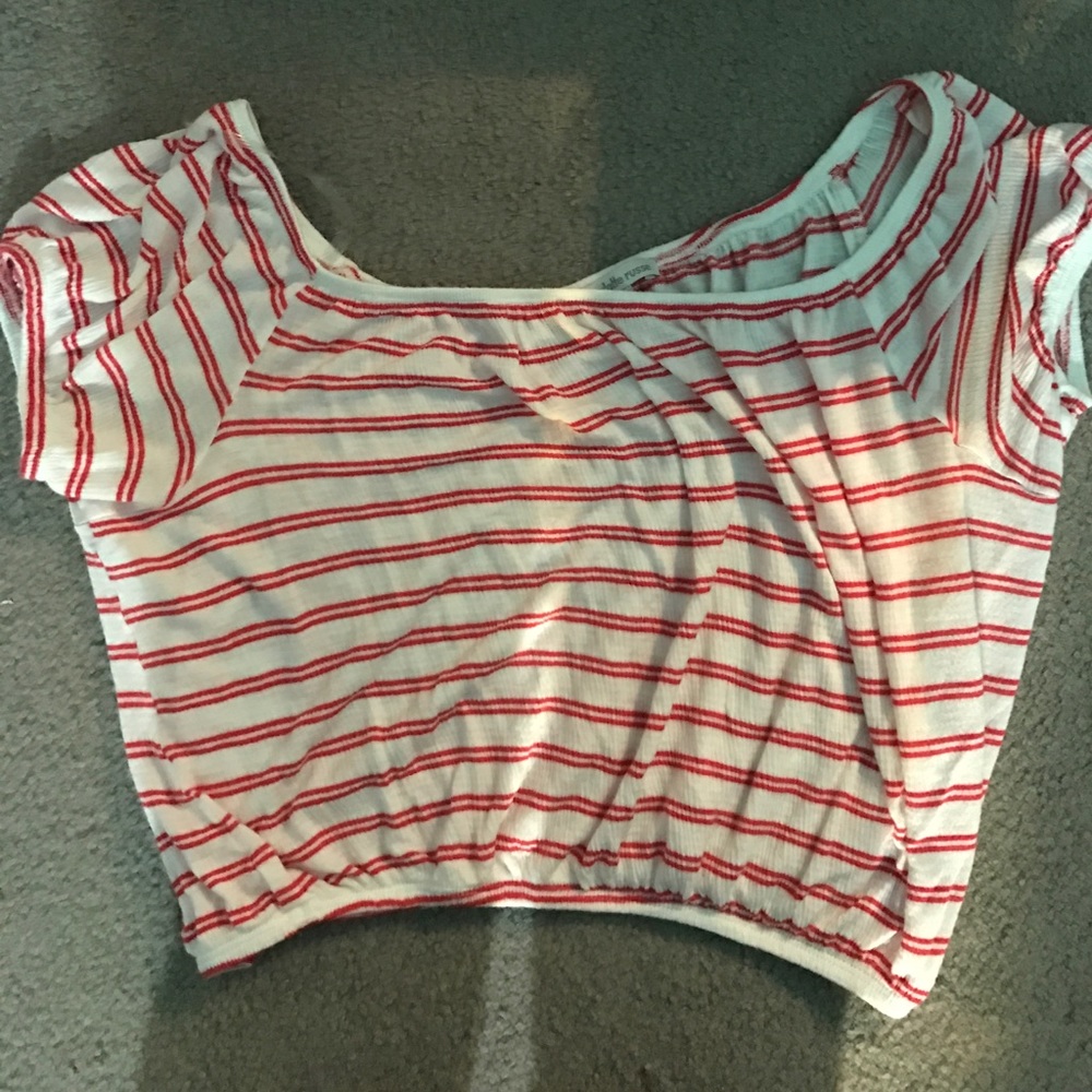 Charlotte Russe red and white crop top