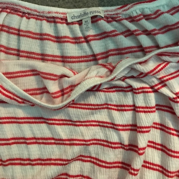 Charlotte Russe red and white crop top - Picture 2 of 2
