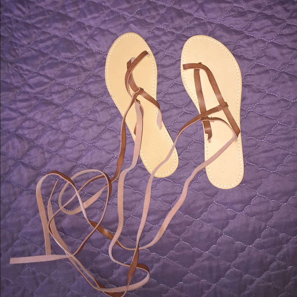 Brown lace up gladiators