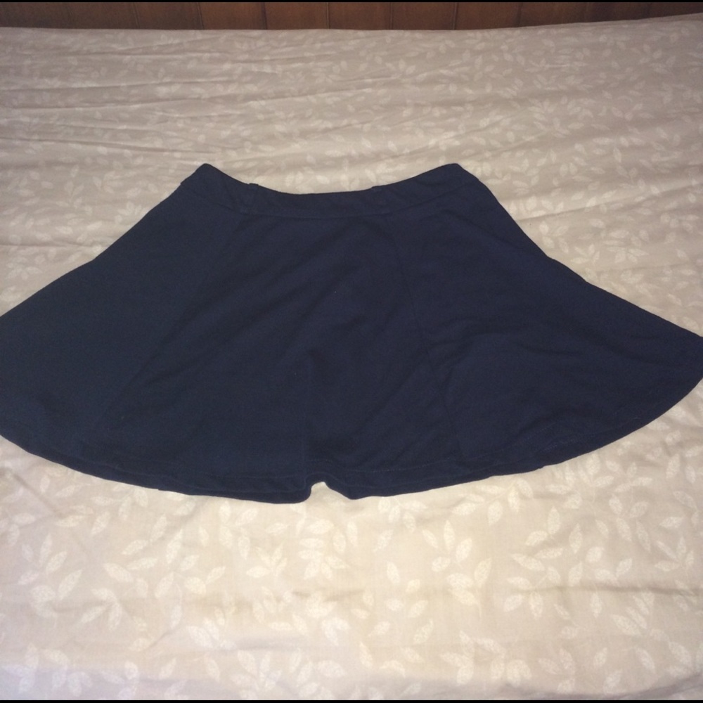 Navy blue flare skirt