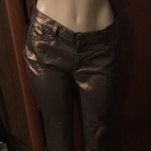 Gold metallic jeans