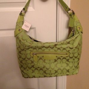 Brand New with tags lime green coach purse