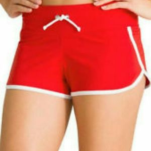 Athleta red white stripped swim/shorts