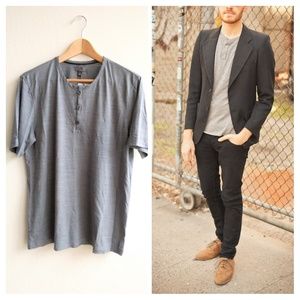 HP! NWT Men's Short Sleeve Slub Henley Tee