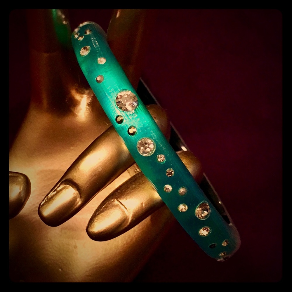 Alexis Bittar Lucite Blue Green Bangle