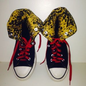 Negotiable Price | Cheetah Lined Black Hightops