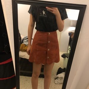 Scalloped a line skirt